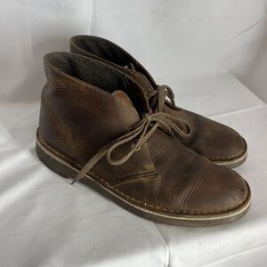 Clarks Bushacre Men’s  Size 9M Brown Leather Classic Outdoor Desert Boots Shoes